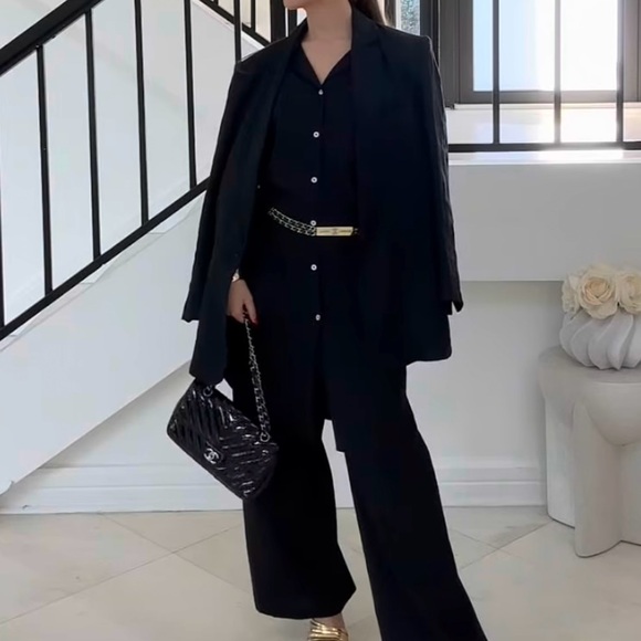 Elegant Black Women's dress pants set